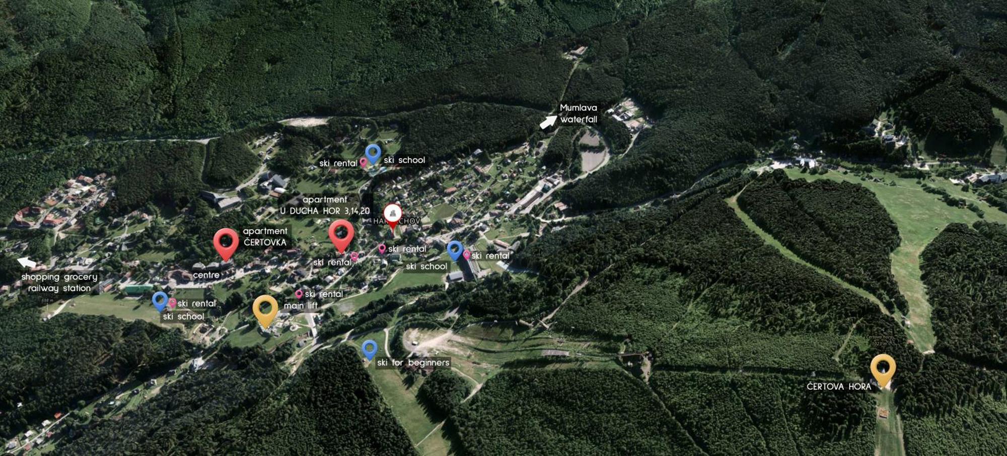 Enjoyharrachov - Atraktivni Klidny Klimatizovany Apartman 20 V Centru Harrachova S Parkovanim, Wifi-Wlan, Sat, Herni Konzoli, Ipad, Netflix Zdarma, Moznosti Dobijeni Auta, Vyhledem Do Zahrady A Na Romanticky Kostelik ภายนอก รูปภาพ